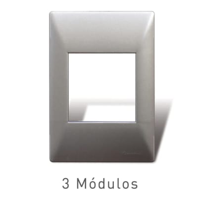 PLACA COLOR ALUMINIO (SIGLO XXII) 3 MODULOS CAMBRE