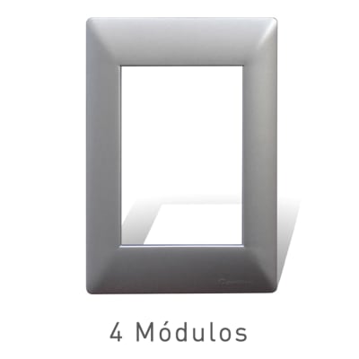 PLACA COLOR ALUMINIO (SIGLO XXII) 4 MODULOS CAMBRE