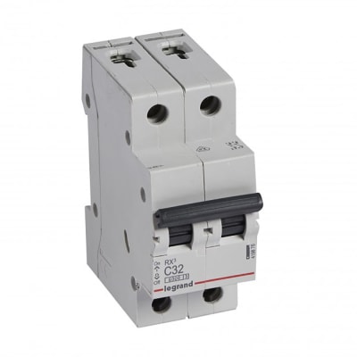 INTERRUPTOR TERMOMAGNETICO 2X63A 10/6KA 230/440V TIPO C DIN RX3 419879 LEGRAND
