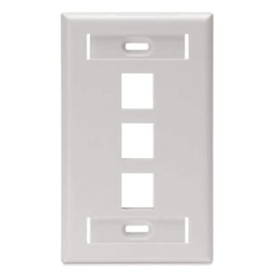 FACE PLATE (PLACA) C/IDENTIF 3 PUERTOS BLANCO LEVITONDATA