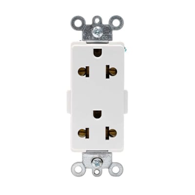 TOMACORRIENTE UNIVERSAL DOBLE 2X15A+T 250V BLANCO DECORA 5835-W LEVITON