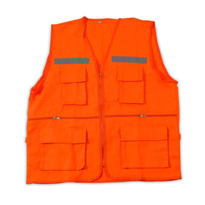 CHALECO DE DRILL NARANJA XL ECONOMICO CON CINTA REFLECTIVA WERKEN