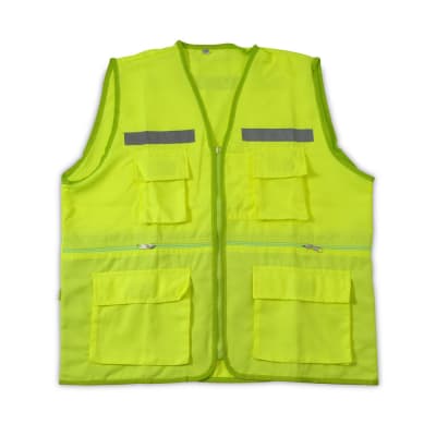 CHALECO ECONOMICO VERDE XL CON CINTA REFLECTIVA Y 7 BOLSILLOS WERKEN