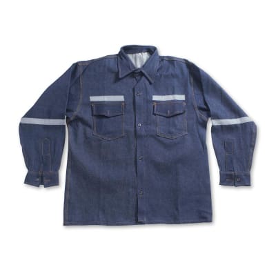 CAMISA DENIM 100% ALGODON CON CINTA REFLECTIVA - TALLA EXTRA LARGE WERKEN