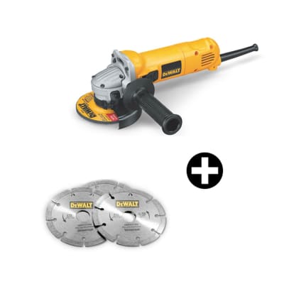 AMOLADORA ANGULAR 4-1/2'' 800W + 3 DISCOS DIAMANTADOS DWE4020 DEWALT