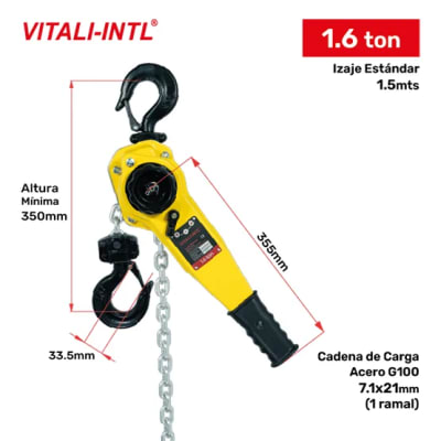 TECLE RACHET 1.6T YAL160 1.5MTSCARGA 7.1X21MM(1) G100 VITALI-INTL