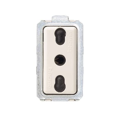 TOMACORRIENTE BIPASO 2X16A+T 250V 1 MODULO MARFIL MAGIC 5180 BTICINO