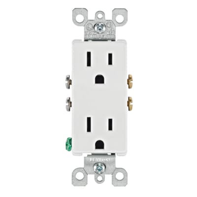TOMA DOBLE EMPOTRABLE DECORA UNIVERSAL 2X15A L/T 150V O 16A L/T 250V BLANCO LEVITON