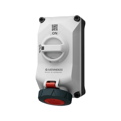 TOMA VISIBLE 32AMP 3P+T 415V C/ ENCLAVAMIENTO MECANICO DUO ROJO 6H IP67/69 XCONTACT MENNEKES