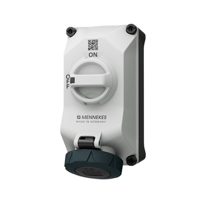 TOMA VISIBLE 32AMP 3P+N+T 400V C/INTERRUPTOR. POR ENCLAVAM. MECA?NICO ROJO 6H IP67/69 XCONTACT MENNEKES