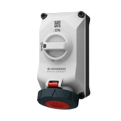 TOMA VISIBLE 32AMP 3P+T 440V C/INTERRUP. POR ENCLAVAM. MECANICO ROJO 3H IP67/69 XCONTACT REEMPLAZO 5792A MENNEKES