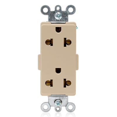 TOMA DOBLE EMPOTRABLE DECORA UNIVERSAL 2X15A L/T 250V O 16A L/T 250V MARFIL LEVITON