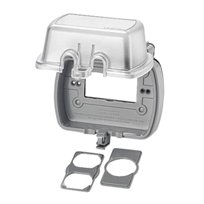 PLACA DOBLE HERMETICA TRANSPARENTE HORIZONTAL LEVITON