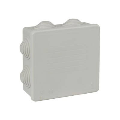 CAJA DE PASE CON CONOS GRIS A PRESION 80X80X35MM SOLERA