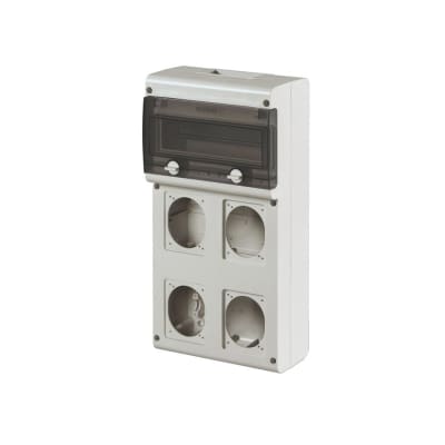 CAJA COMBINADA P/4 TOMACORRIENTES P/EMPOTRAR INCLINADA 16-32A 11 DIN BLOCK4 632.4500-000 SCAME