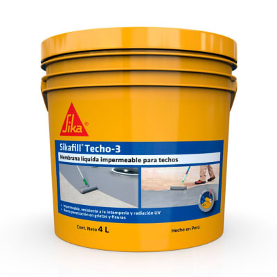 IMPERMEABILIZANTE DE TECHOS Y TERRAZAS FILL TECHO-3 GRIS 4L SIKA