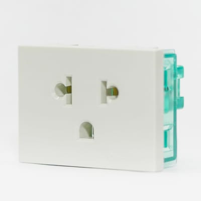 TOMA UNIVERSAL L/T 10A/15A 250V EUROAMERICANO BLANCO (2 MODULOS) CAMBRE