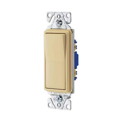 INTERRUPTOR UNIPOLAR SIMPLE DECORA 15A L/T 250V MARFIL 7501VE EATON