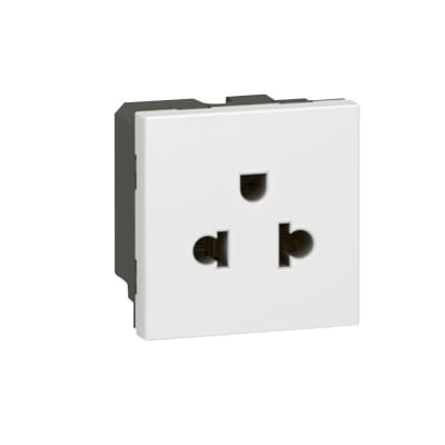 TOMACORRIENTE UNIVERSAL 2X16A+T 250V 2 MODULOS BLANCO MOSAIC 77502 LEGRAND