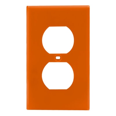 PLACA DOBLE NYLON P/TOMACORRIENTE ANARANJADO LEVITON
