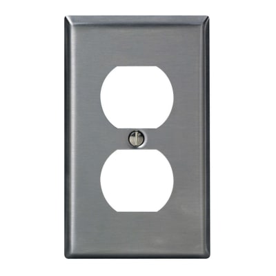 PLACA DOBLE DE ACERO P/TOMACORRIENTE LEVITON