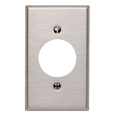 PLACA SIMPLE P/TOMACORRIENTE 20 Y 30A DE ACERO LEVITON