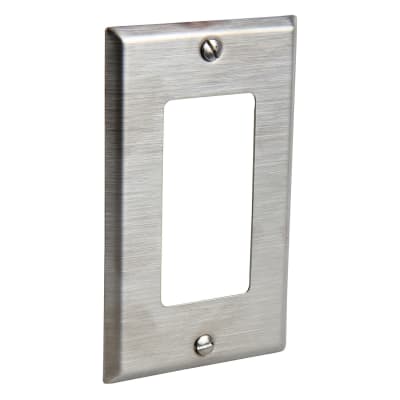 PLACA SIMPLE DECORA ACERO INOXIDABLE LEVITON