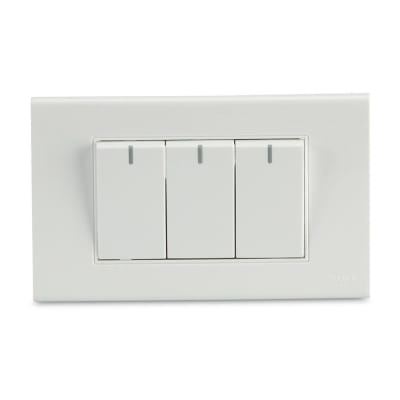 INTERRUPTOR TRIPLE CLASSIC EMPOTRABLE BLANCO 16A 250V ORANGE