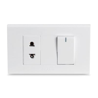 INTERRUPTOR + TOMACORRIENTE CLASSIC BLANCO DE 16A ORANGE