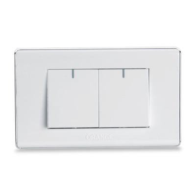 INTERRUPTOR DOBLE DECO BLANCO ORANGE