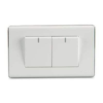 CONMUTADOR DOBLE DECO PLACA CROMADA PARA INSTALACIONES DOMÉSTICAS ORANGE