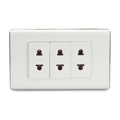 TOMACORRIENTE TRIPLE DECO BLANCO 16A 250V ORANGE