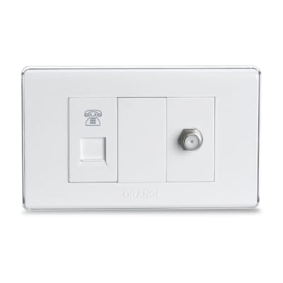 TOMA TELEFONICA + COAXIAL DECO ORANGE