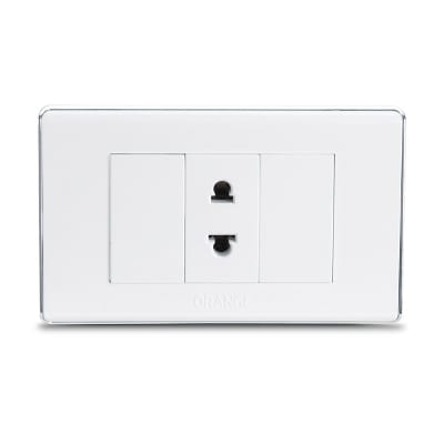 TOMACORRIENTE SIMPLE POLIURETANO MODELO DECO BLANCO ORANGE