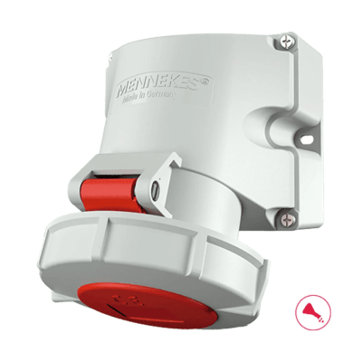 TOMA VISIBLE 32AMP 2P+T 415V ROJO 9H IP67 MENNEKES