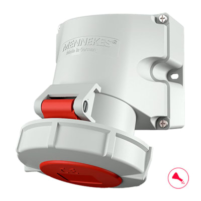 TOMA VISIBLE 32AMP 3P+T 415V ROJO 6H IP67 MENNEKES