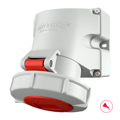 TOMA VISIBLE 32AMP 3P+N+T 415V ROJO 6H IP67 MENNEKES
