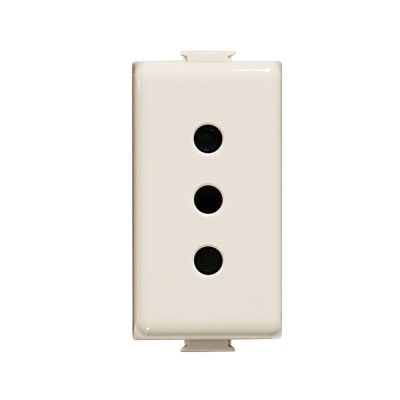 TOMACORRIENTE SIMPLE 2X10A+T 250V 1 MODULO MARFIL MATIX A5113 BTICINO