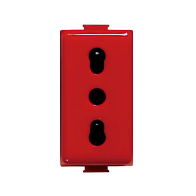 TOMACORRIENTE BIPASO 2X16A+T 250V 1 MODULO ROJO MATIX A5180R BTICINO
