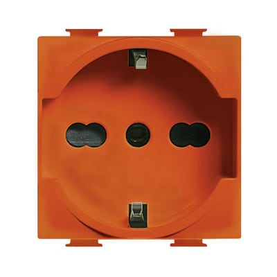 TOMACORRIENTE P/EMPOTRAR SCHUKO 2 MODULOS NARANJA MATIX A5440X16A BTICINO
