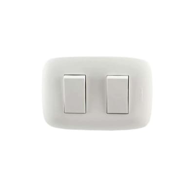INTERRUPTOR DOBLE 10A 250V 3 VIAS BLANCO DOMINO SENCIA AP1201 BTICINO