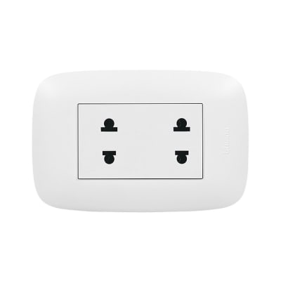 TOMACORRIENTE UNIVERSAL DOBLE 2X16A 250V DOMINO SENCIA AP1212 BTICINO
