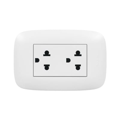 TOMACORRIENTE UNIVERSAL DOBLE 2X16A+T 250V DOMINO SENCIA AP1222 BTICINO