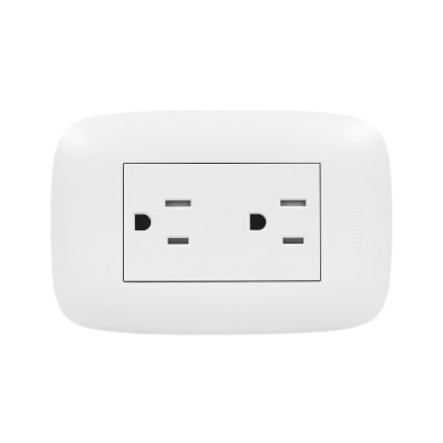 TOMACORRIENTE DUPLEX 2X15A+T 250V DOMINO SENCIA AP1228 BTICINO