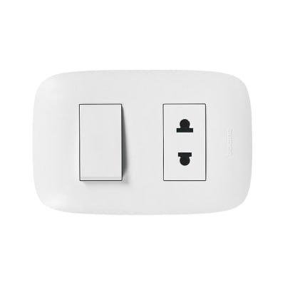 TOMACORRIENTE UNIVERSAL 2X16A + INTERRUPTOR 10A 250V DOMINO SENCIA AP1230 BTICINO