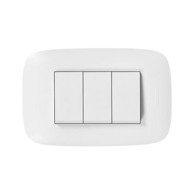 INTERRUPTOR TRIPLE 10A 250V 3 VIAS BLANCO DOMINO SENCIA AP1301 BTICINO