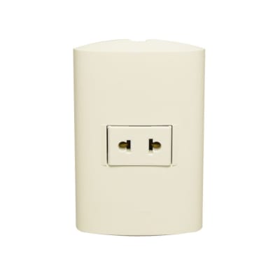 TOMACORRIENTE UNIVERSAL SIMPLE 2X16A 250V BLANCO PLACA BLANCA MODUS STYLES AE2112EB BTICINO