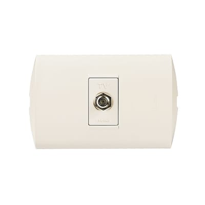 TOMA COAXIAL TV MARFIL CON PLACA MARFIL MODUS STYLE AE2152EM BTICINO