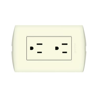 TOMACORRIENTE DÚPLEX 2X15A+T 250V PLACA MARFIL MODUS STYLE MARFIL AE2228E2M BTICINO