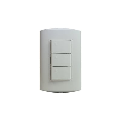 INTERRUPTOR TRIPLE 10A 250V 3 VIAS BLANCO PLACA BLANCA MODUS STYLE AE2301EB BTICINO